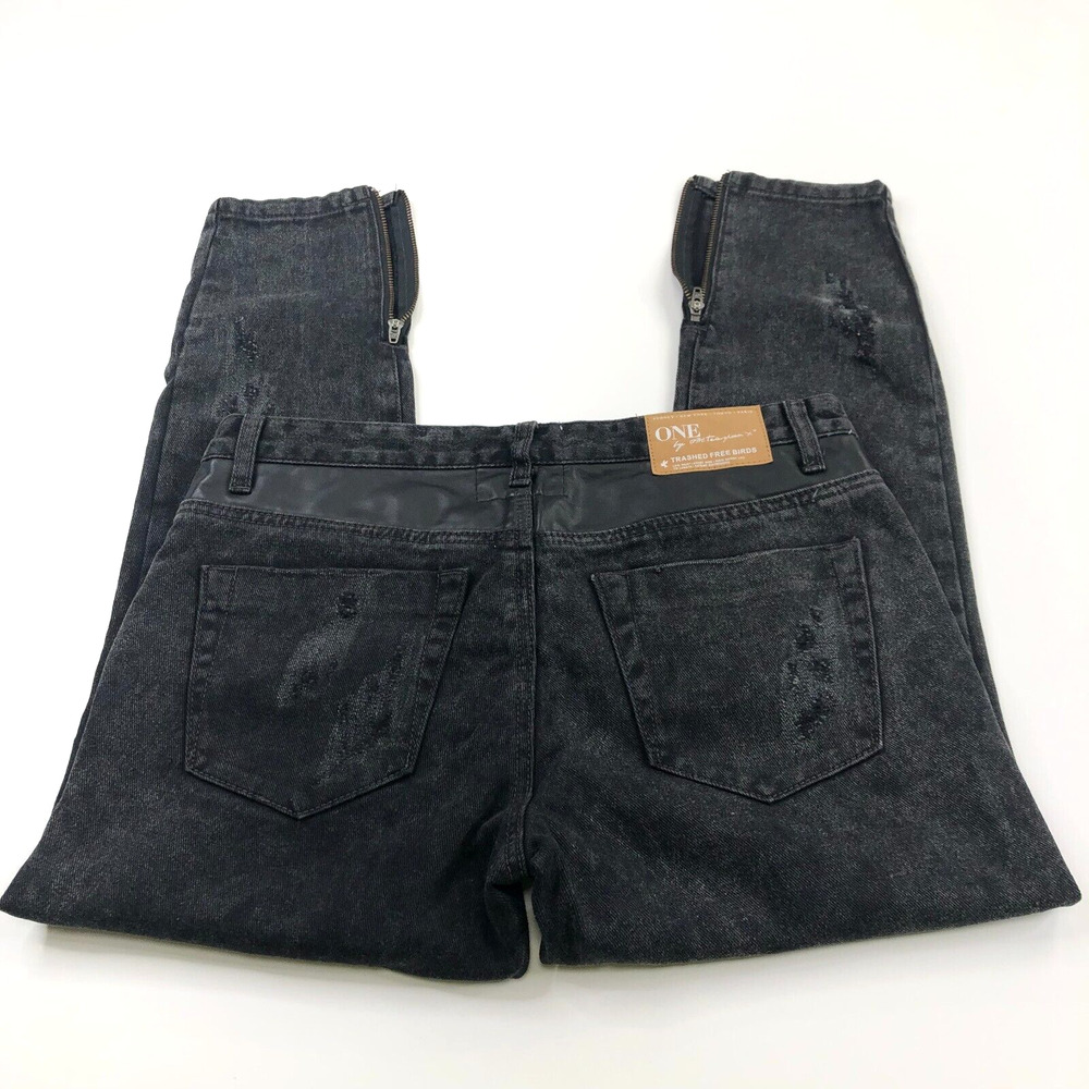 One Teaspoon Trashed Free Birds 28 (Fit 33W 26.5L) Mid Rise Distressed Jean
